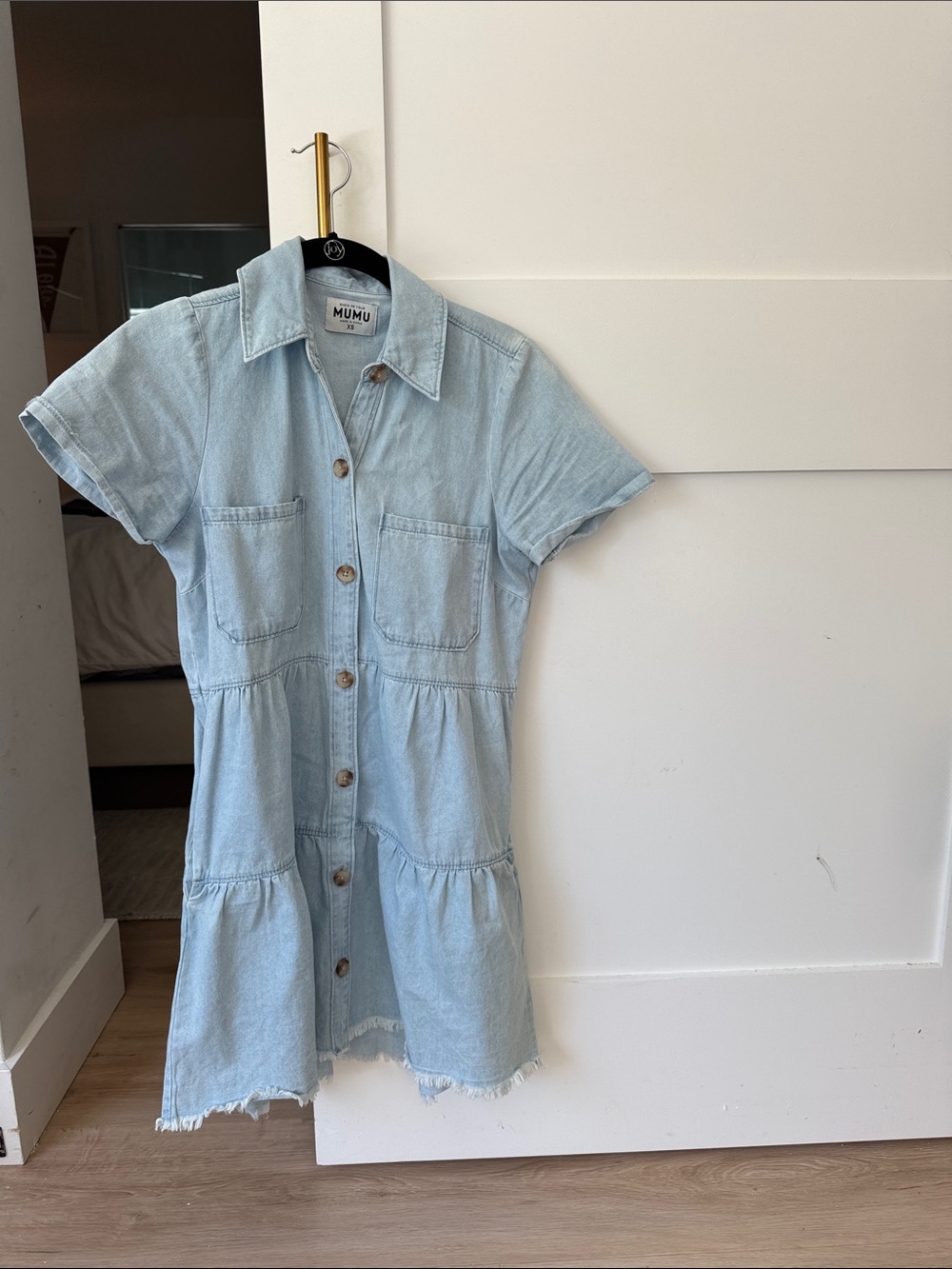 Show Me Your Mumu Light Blue Denim Shirt Dress
